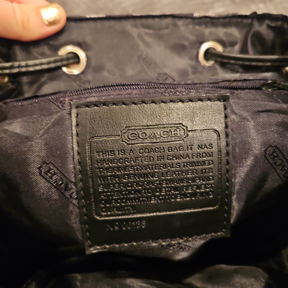 Coach Black and Gray Patterned Backpack - image 3